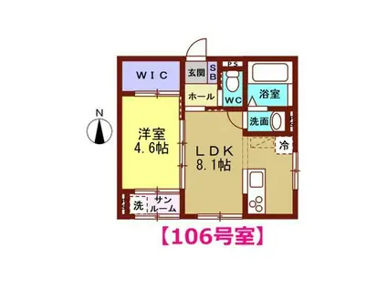 COOLIDGE CORNER (1LDK/1階)の間取り写真