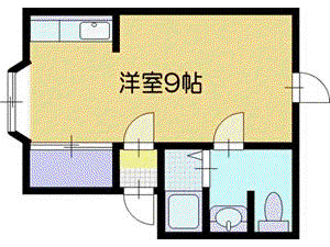 ウィンドヒルズ文京台 B棟(ワンルーム/3階)の間取り写真