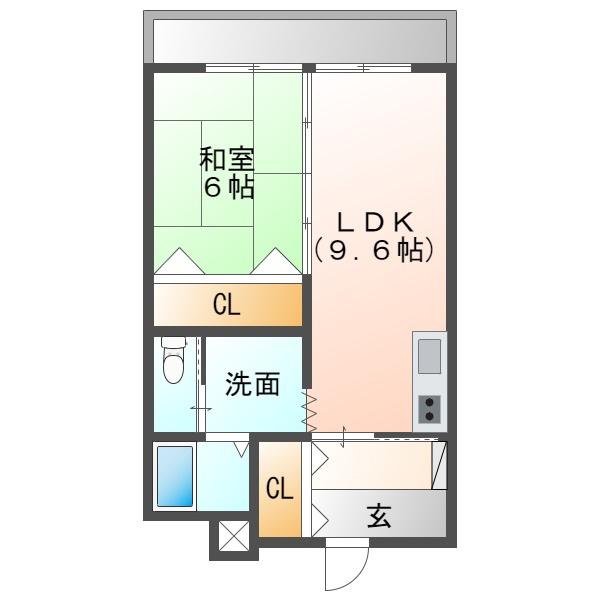 さくらマンション(1LDK/3階)の間取り写真