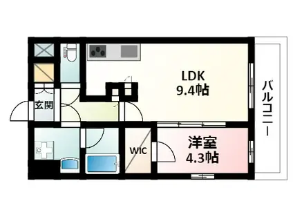 コンフォリア江坂広芝町(1LDK/9階)の間取り写真