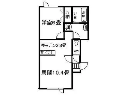 あぷりこっと(1LDK/1階)の間取り写真