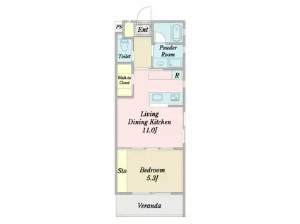 ZA FLATS(1LDK/1階)の間取り写真