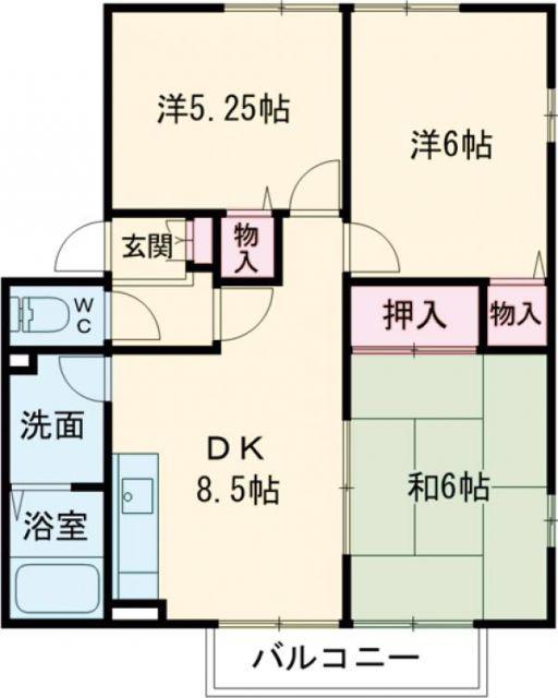 ファミール K2(3DK/2階)の間取り写真