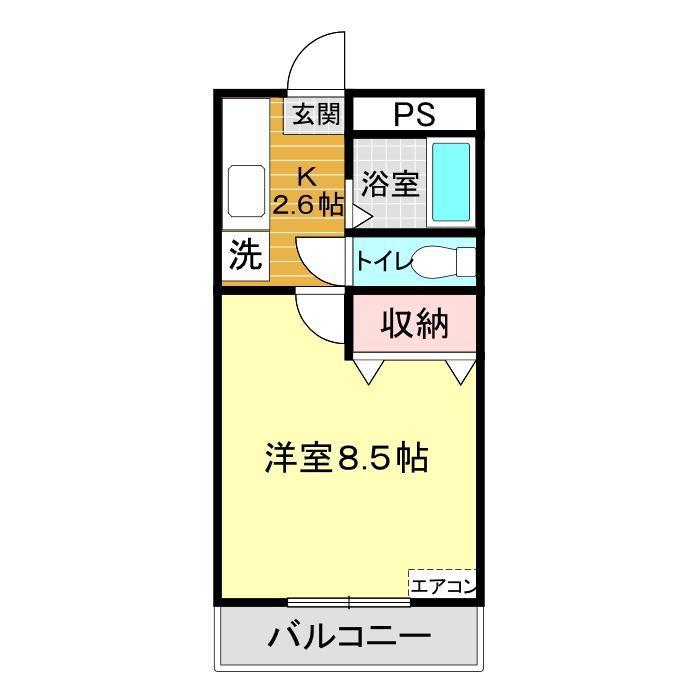 アパルトマン秋根(1K/1階)の間取り写真