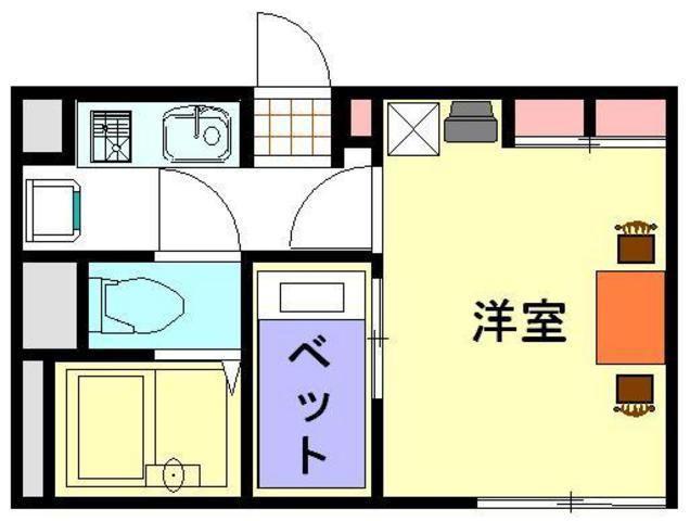 レオパレスグレイス(1K/2階)の間取り写真