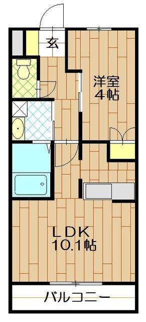 パルファムローズ(1LDK/1階)の間取り写真