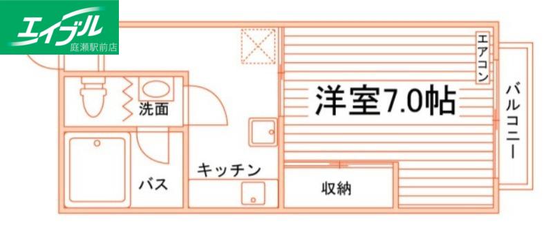 重康第1コーポ(1K/2階)の間取り写真
