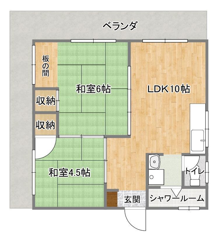 コーポ安里(2LDK/3階)の間取り写真