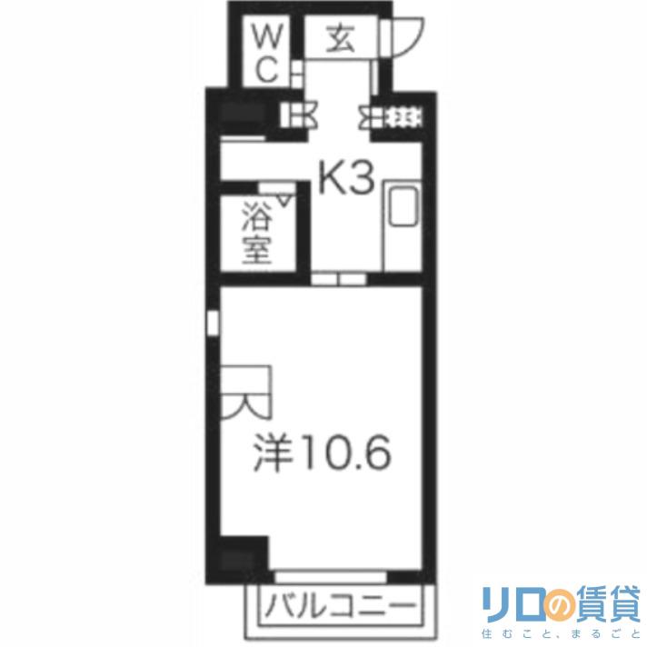 SSK・ノース OSAKA(1K/2階)の間取り写真