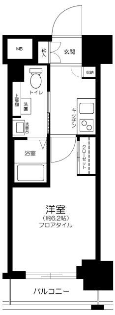 コンシェリア・デュー池袋(1K/10階)の間取り写真