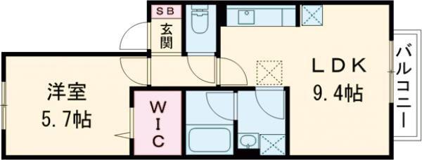 クワドラ(1LDK/1階)の間取り写真