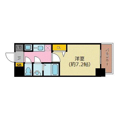 プレサンス丸の内雅殿(1K/8階)の間取り写真