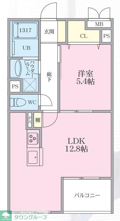 THE MANOR KYODO(1LDK/1階)の間取り写真