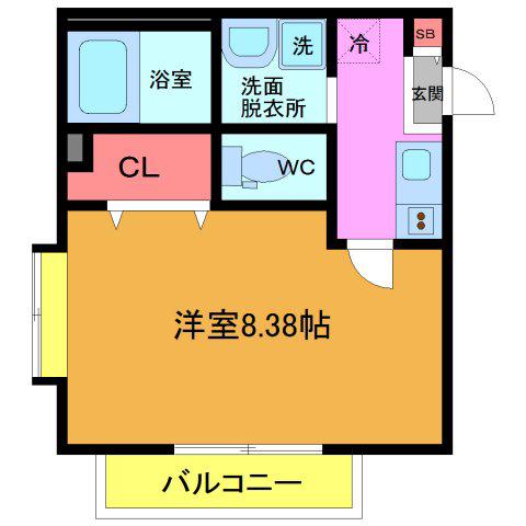 シャルム中葛西(1K/1階)の間取り写真