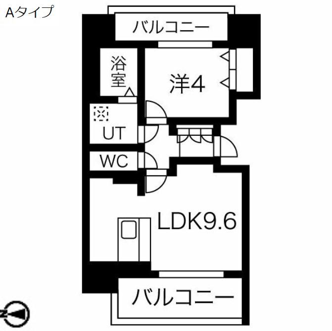 メイクス今池PRIME(1LDK/5階)の間取り写真