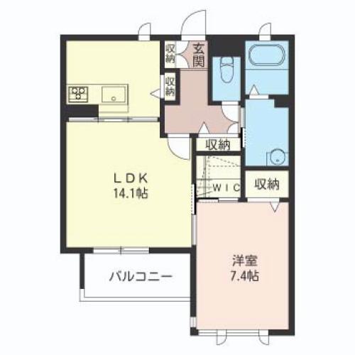 ARIA-CASTA(1LDK/2階)の間取り写真
