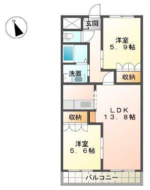 VERS LAVENIR(2LDK/2階)の間取り写真