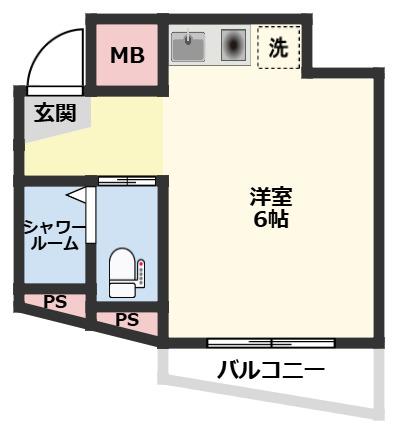 シティプラザ船橋(ワンルーム/2階)の間取り写真