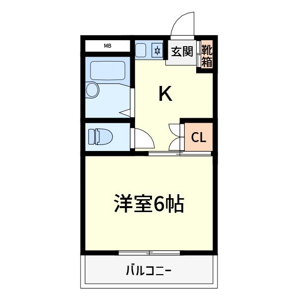 ARI高槻市役所南(1K/3階)の間取り写真