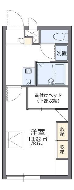 レオパレスα(1K/1階)の間取り写真