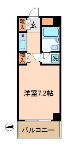 ライオンズマンション新宿東公園(ワンルーム/4階)の間取り写真