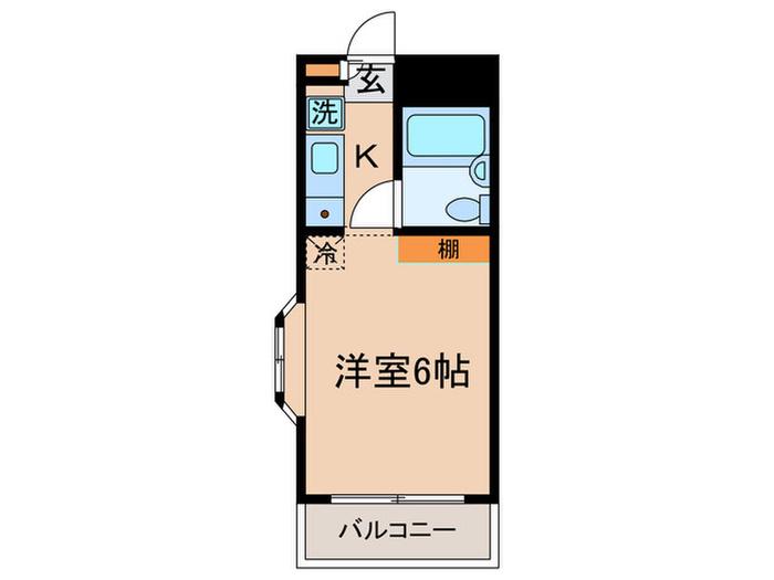 シーモス武蔵新城(1K/1階)の間取り写真