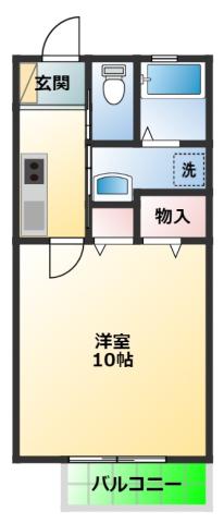 スエヒロ五番館(1K/1階)の間取り写真