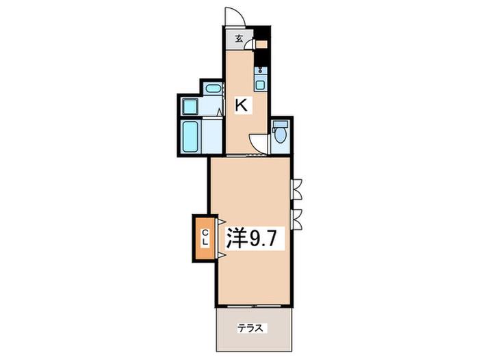 アメニティハウス代沢(1K/1階)の間取り写真