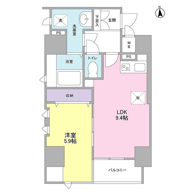 イッセイレジデンス神楽坂(1LDK/5階)の間取り写真