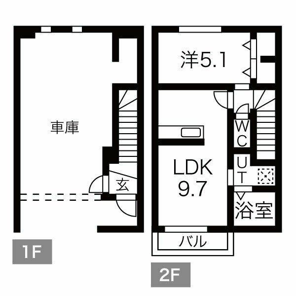 GARACE TUKASA(1LDK/1階)の間取り写真