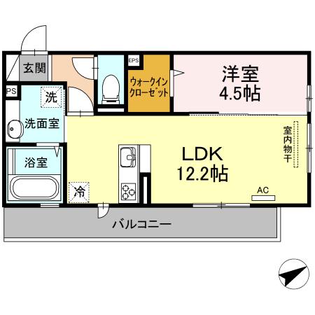 D-ROOM飛田(1LDK/2階)の間取り写真