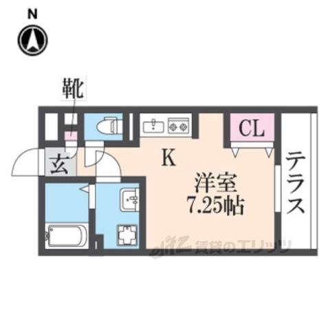 JR福知山線 川西池田駅 徒歩3分 3階建 築20年(ワンルーム/3階)の間取り写真