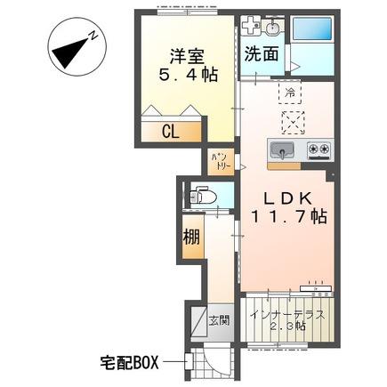 埼玉高速鉄道 新井宿駅 徒歩28分 2階建 築1年(1LDK/1階)の間取り写真