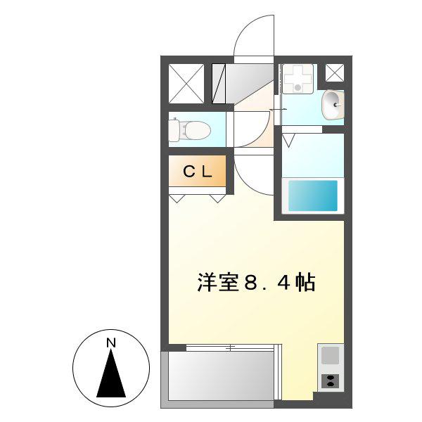 CITY SPIRE 名駅北(ワンルーム/4階)の間取り写真