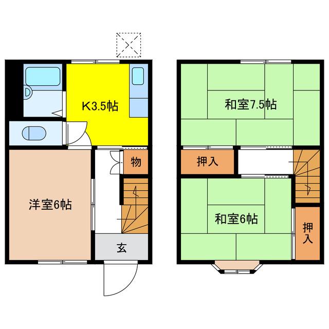 岡田コーポ(3K/1階)の間取り写真