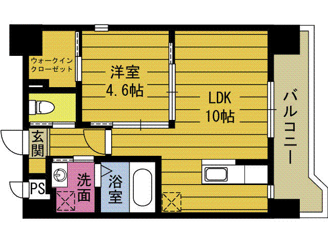 プランタン城崎(1LDK/8階)の間取り写真
