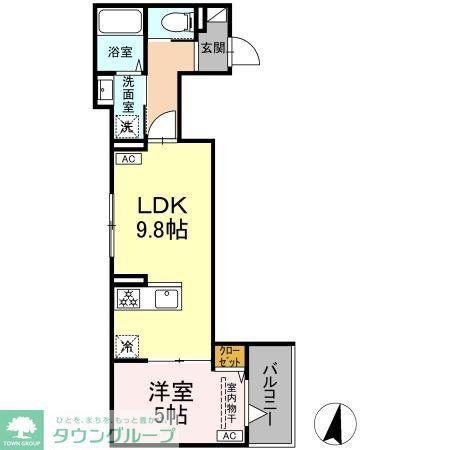 セレスティア大島(1LDK/3階)の間取り写真