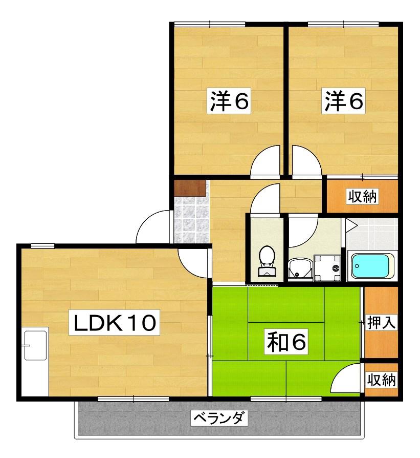 メゾン新家(3LDK/1階)の間取り写真