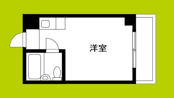 ルネッサンス福原PARTII(ワンルーム/4階)の間取り写真