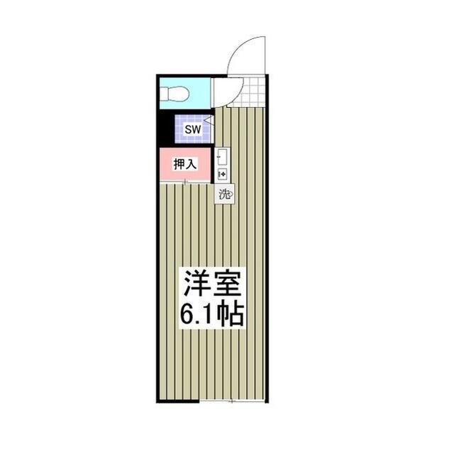 スリーパインズ(ワンルーム/2階)の間取り写真