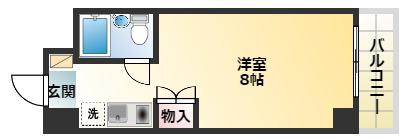 フラット平野南(ワンルーム/3階)の間取り写真