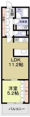 T・シティ六角橋(1LDK/5階)の間取り写真