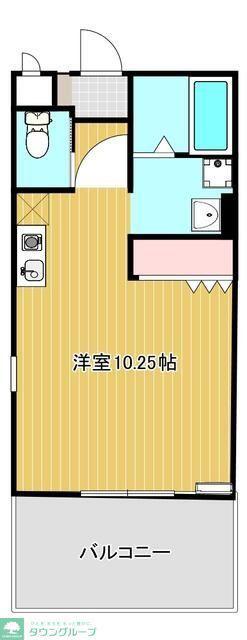 ウィズクレスト(ワンルーム/2階)の間取り写真