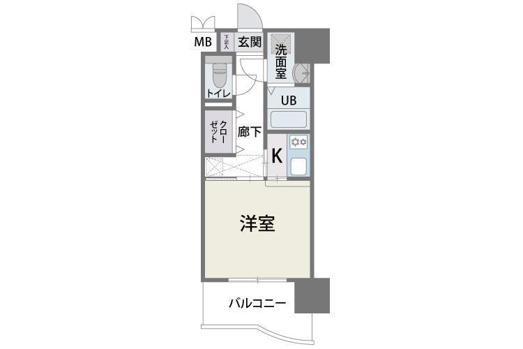 CAVANA天神(1K/7階)の間取り写真