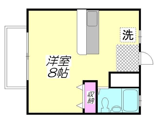 グリーンホームズ(1K/2階)の間取り写真