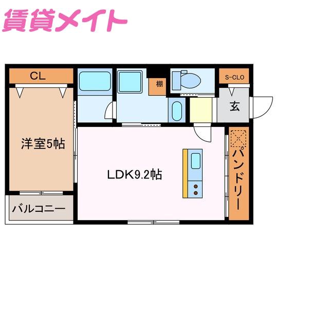 ADAN和泉(1LDK/1階)の間取り写真