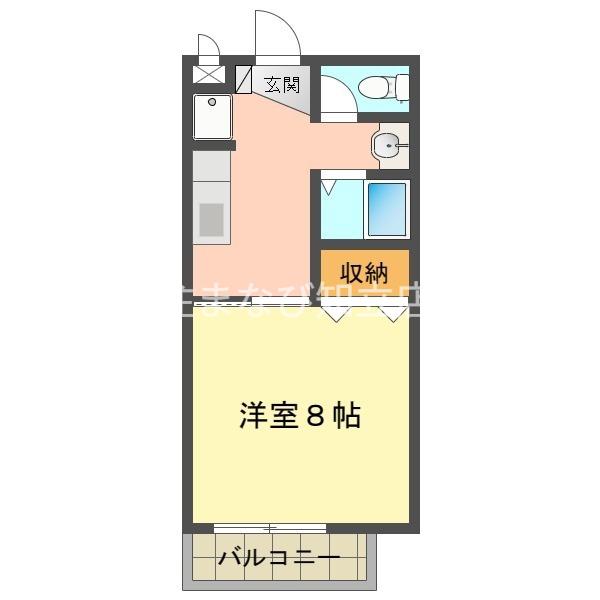 PARADISE NOBATA(1K/2階)の間取り写真