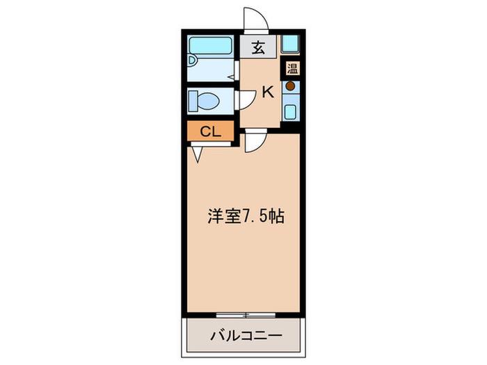 シャルマン六本松(1K/3階)の間取り写真