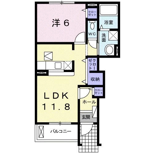 JR和歌山線 下井阪駅 徒歩10分 2階建 築16年(1LDK/1階)の間取り写真