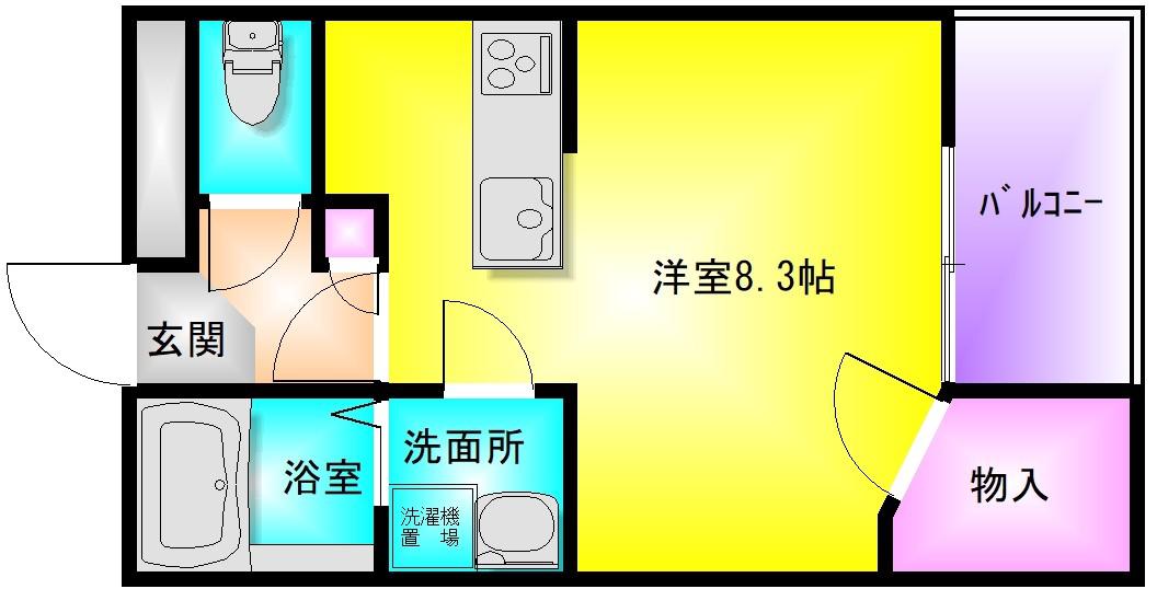 レオネクストさちC(ワンルーム/2階)の間取り写真